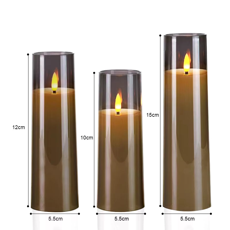Illuminate Your Space with 3Pcs/Set LED Flameless Candles - Flickering Light & Remote Control for Weddings, Festivals, and Home Decor