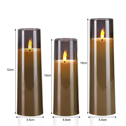 Illuminate Your Space with 3Pcs/Set LED Flameless Candles - Flickering Light & Remote Control for Weddings, Festivals, and Home Decor