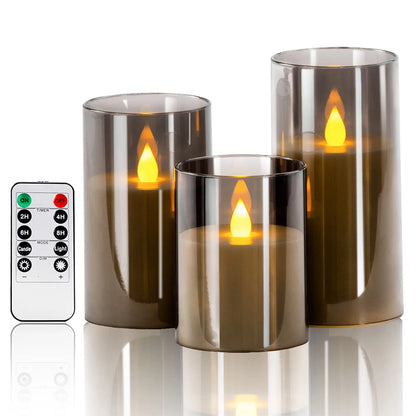 Illuminate Your Space with 3Pcs/Set LED Flameless Candles - Flickering Light & Remote Control for Weddings, Festivals, and Home Decor