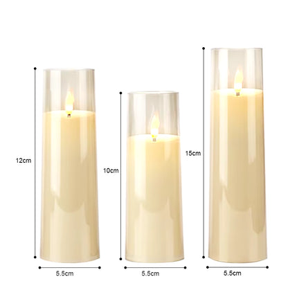 Illuminate Your Space with 3Pcs/Set LED Flameless Candles - Flickering Light & Remote Control for Weddings, Festivals, and Home Decor